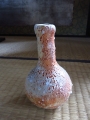 Shino glazed sake flask